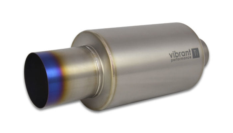 Vibrant Titanium Muffler w/Straight Cut Burnt Tip 3.5" Inlet/Outlet