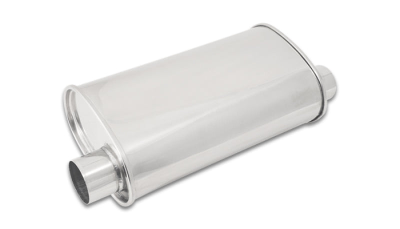 Vibrant StreetPower Oval Muffler - 2.5" Inlet/Outlet (Offset-Offset Same Side)