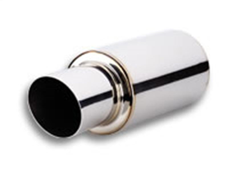 Vibrant TPV Turbo Round Muffler with 4" Round Tip Angle Cut - 3" Inlet I.D.
