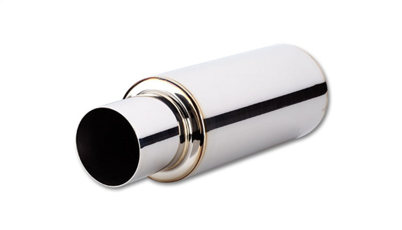Vibrant TPV Round Muffler with 4" Round Tip Straight Cut - 4" Inlet I.D.