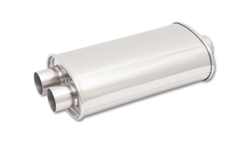 Vibrant StreetPower Oval Muffler - 3" Inlet/Dual Outlet (Center In - Dual Out)