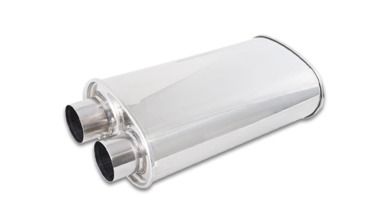 Vibrant Streetpower Oval Muffler 2.50" Inlet/Outlet (Same side)