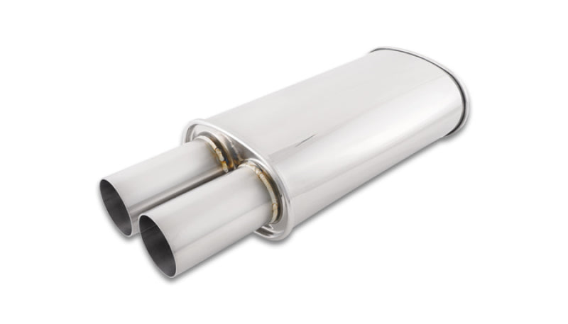 Vibrant Streetpower Oval Muffler w/3.00" Round Straight Cut Tip (3.00" Inlet)