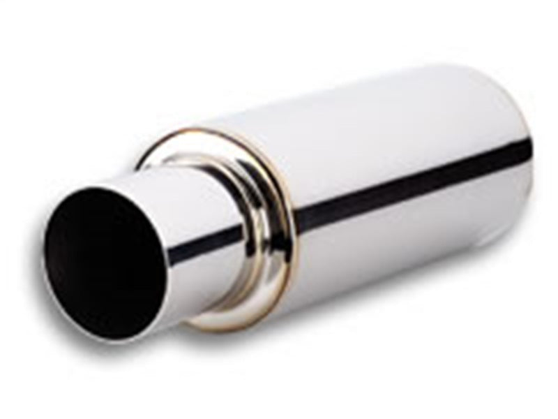 Vibrant TPV Turbo Round Muffler with 4" Round Tip Straight Cut - 3" Inlet I.D.
